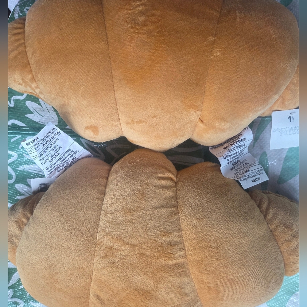 2 nwt Plush Croissant Throw Pillow - light Brown